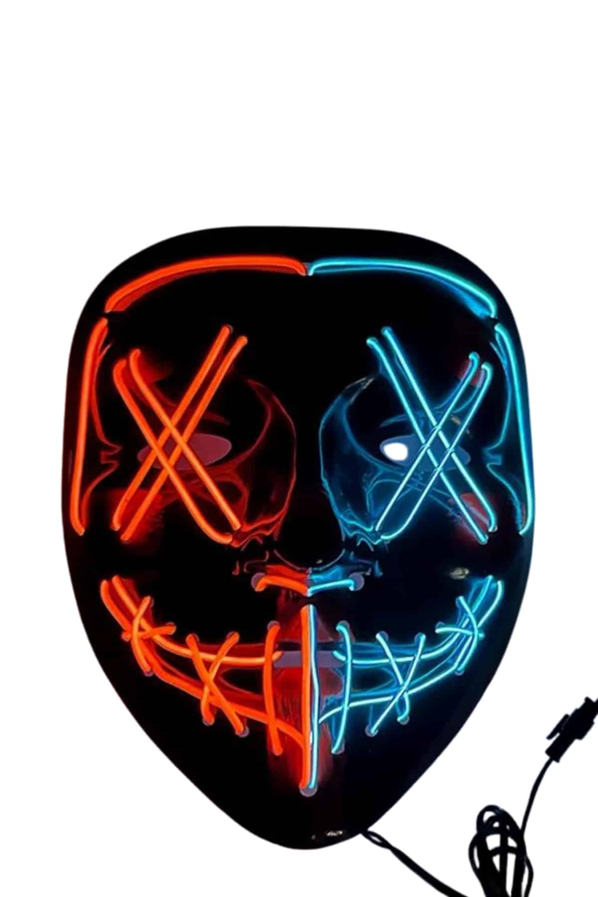 Hallowen Parti Maskesi Neon Led Işıklı Maske 3 Modlu Cadılar Bayramı Maskesi - Lisinya