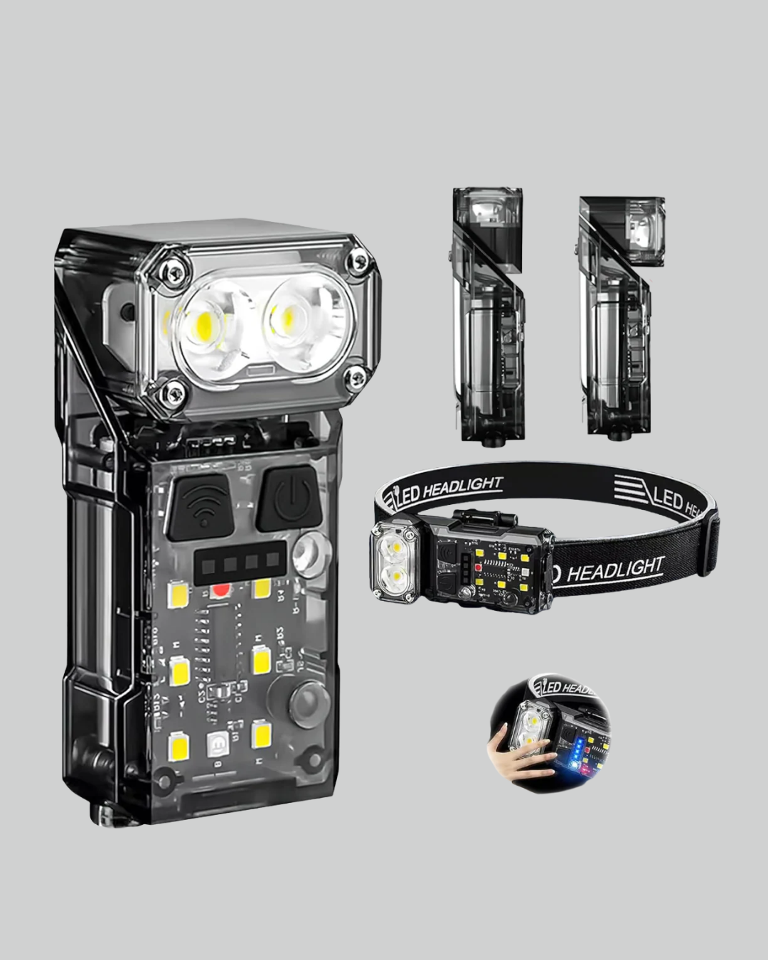 3 Fonksiyonlu LED Far El Feneri Çalışma Lambası Uzun Pil Ömürlü - Lisinya