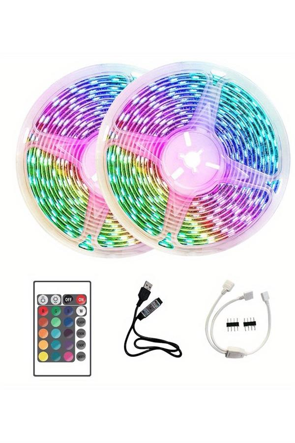 10M Şerit Led İç Mekan Renkli Rgb Şerit Led Kumandalı - Lisinya