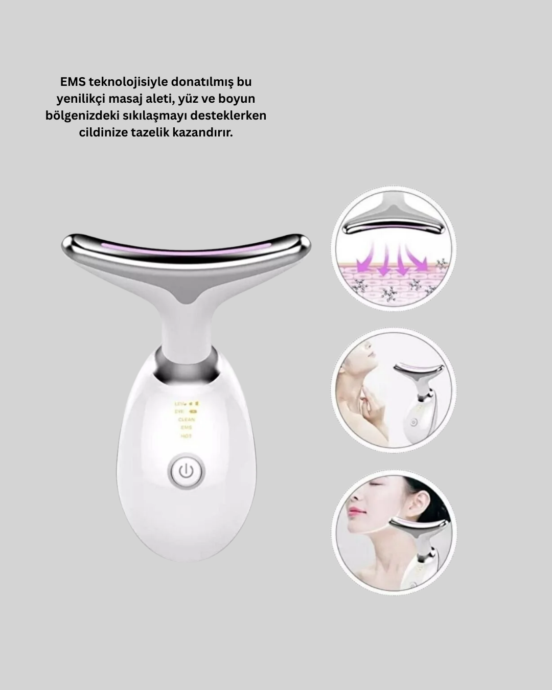 Yüz ve Boyun İçin LED Işık Terapili Bakım Cihazı - Lisinya