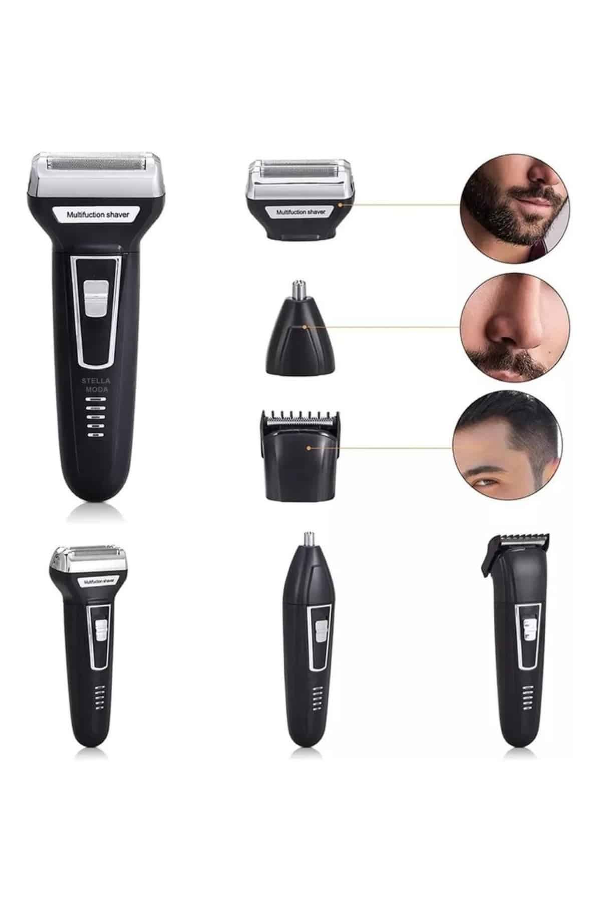 3'lü Set Saç Sakal Kesme Traş Makinesi Burun Kılı Alma Tıraş Makinesi - Lisinya