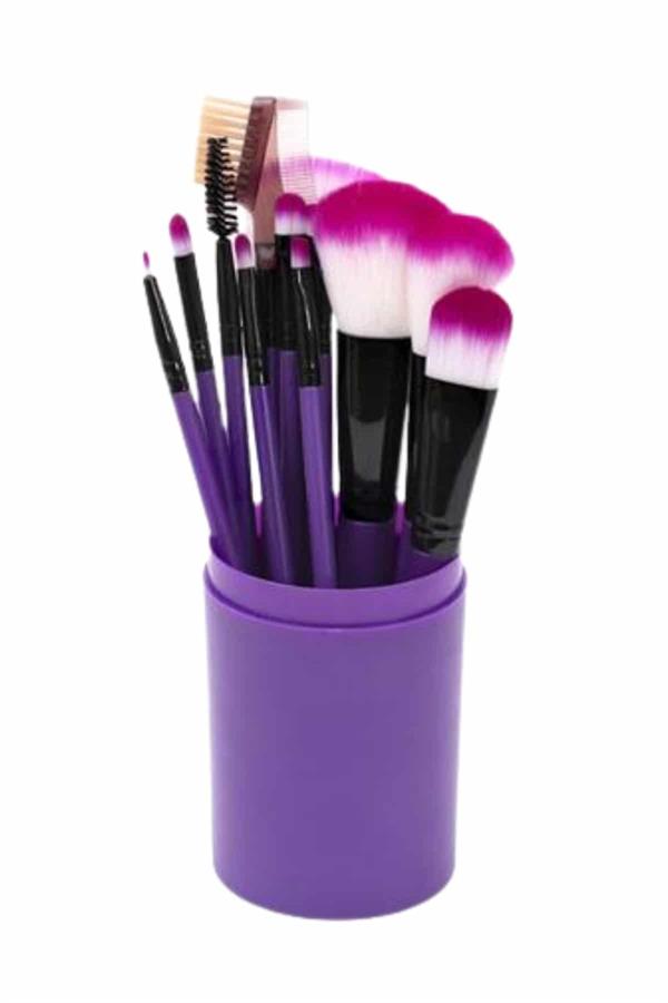 12 Parça Makyaj Fırçası Yumuşak Kıllı Profesyonel Fırça Seti Yüksek Kaliteli Pürüzsüz - Lisinya