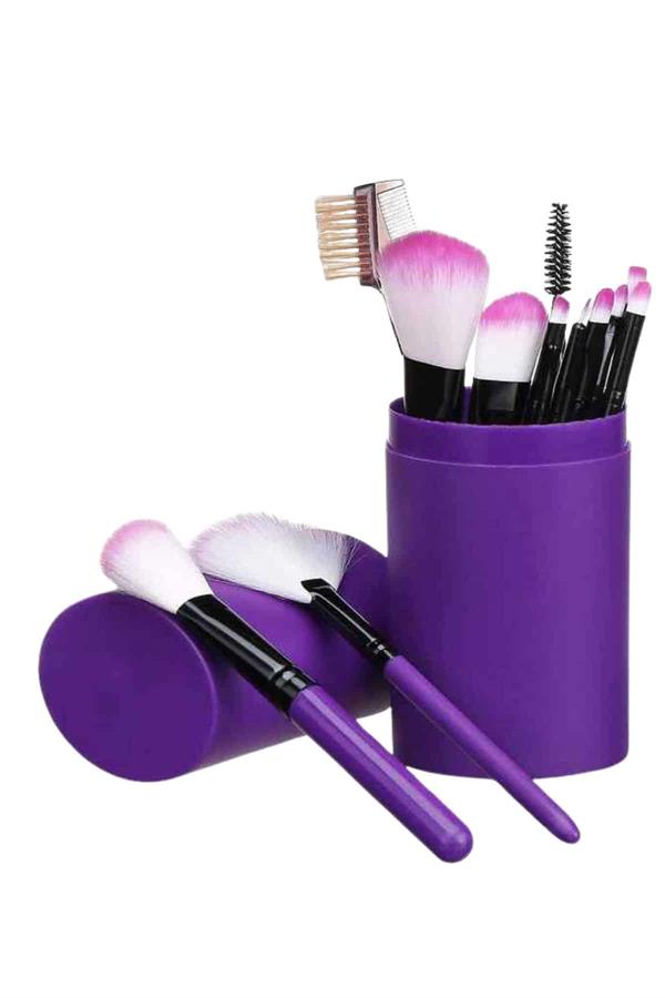 12 Parça Profesyonel Makyaj Seti Yumuşak Kıllı Yüz ve Göz Makyajına Uygun - Lisinya