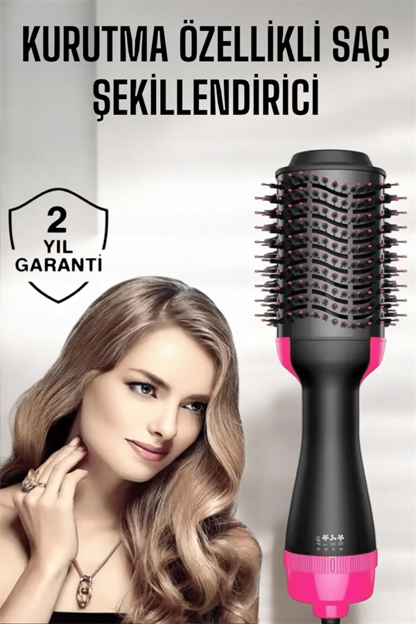 1200 Watt Gücünde, Negatif İyon Teknolojili, 3 Isı Kademeli Fön Tarağı - Lisinya