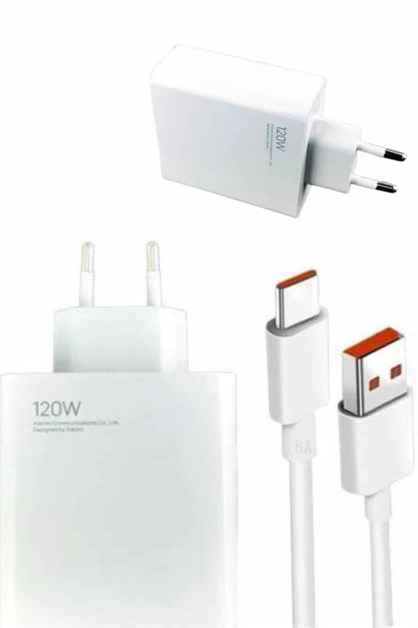 120W Şarj Aleti Hızlı Çift Turbo Şarj Aleti Seti Beyaz - Lisinya