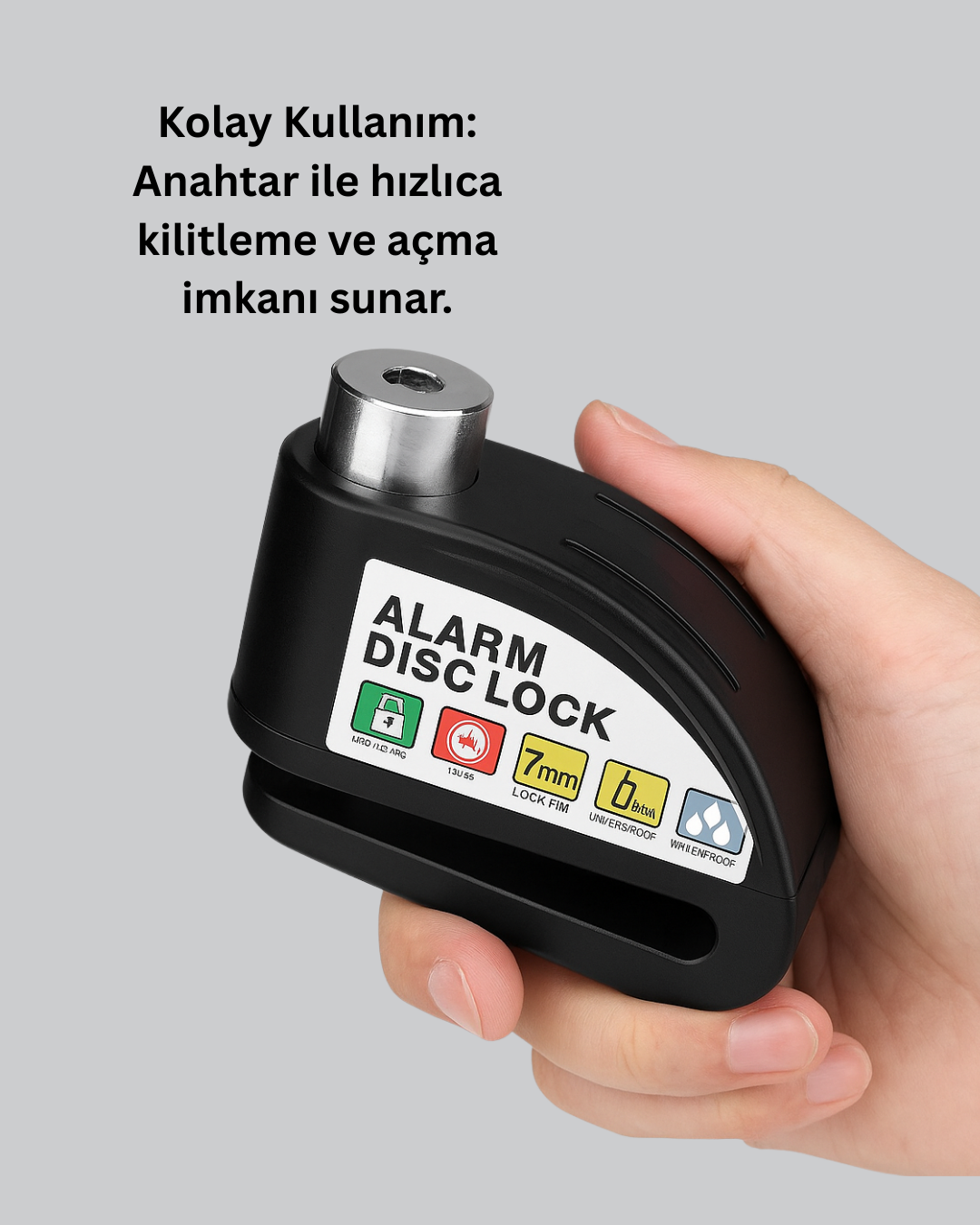 110 dB Alarm Disk Kilidi Motosiklet Scooter Bisiklet Güvenlik - Lisinya