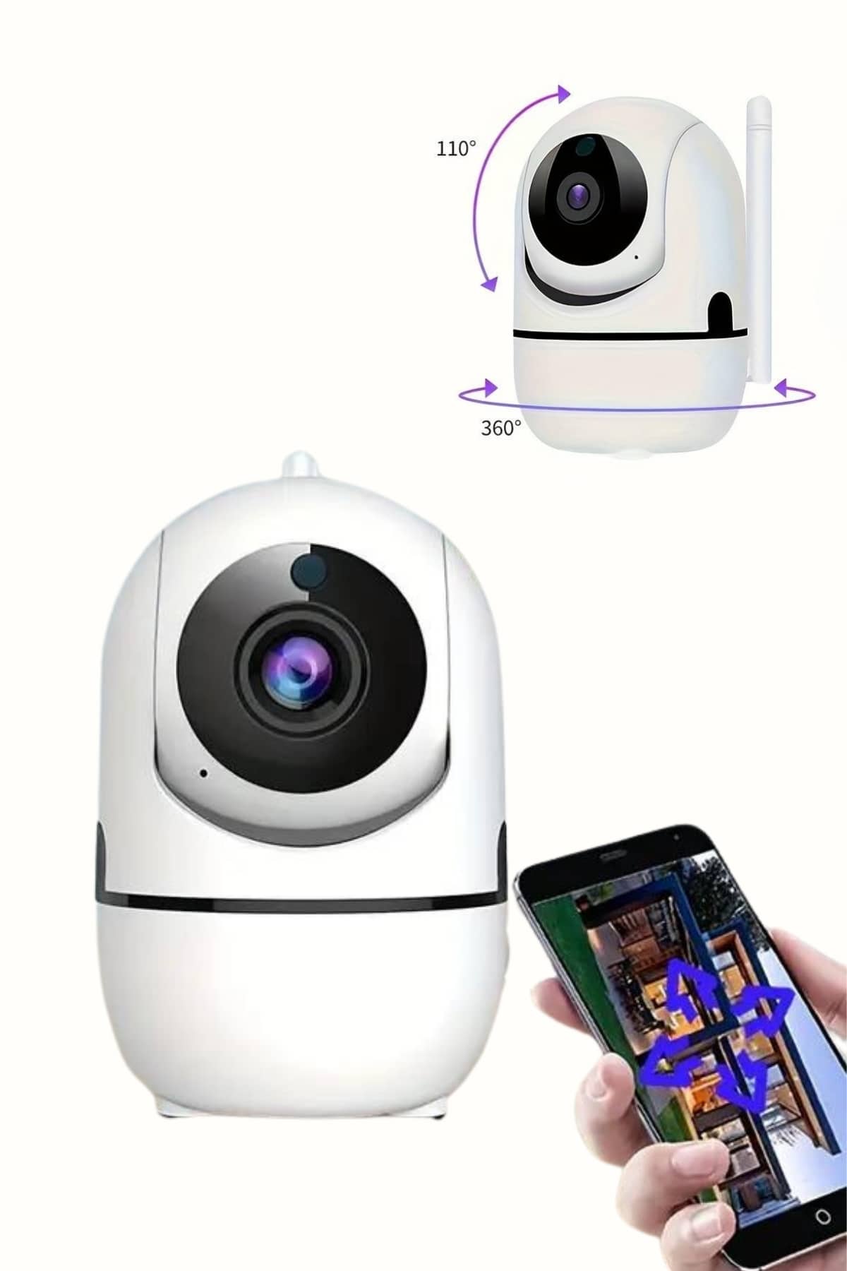 Mini IP Kamera Hareketli Güvenlik Kamerası Kablosuz Wifi Kamera Mikrofonlu - Lisinya