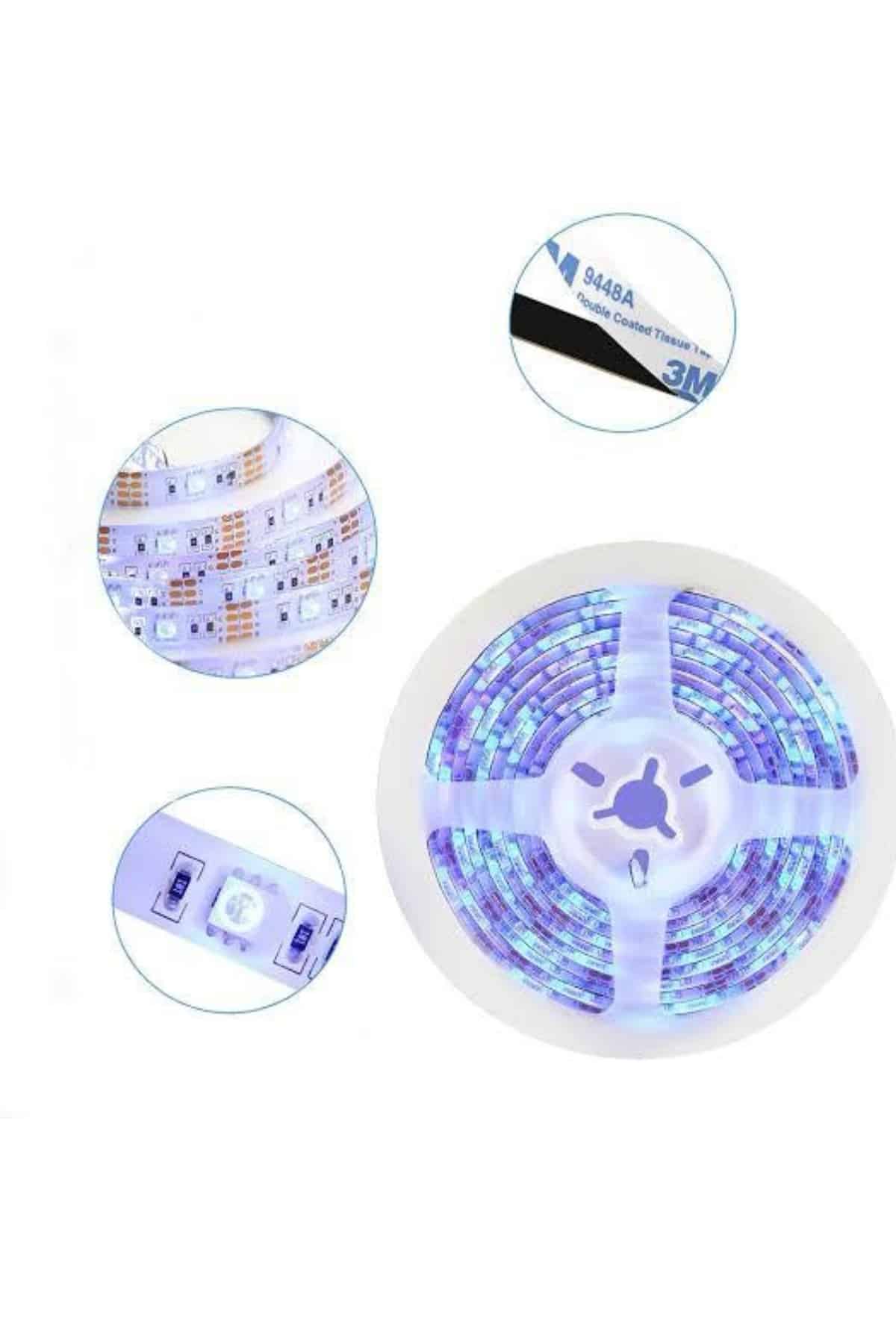 RGB Şerit Led 10 Metre Led Işık Kumanda ile Kontrol RGB - Lisinya