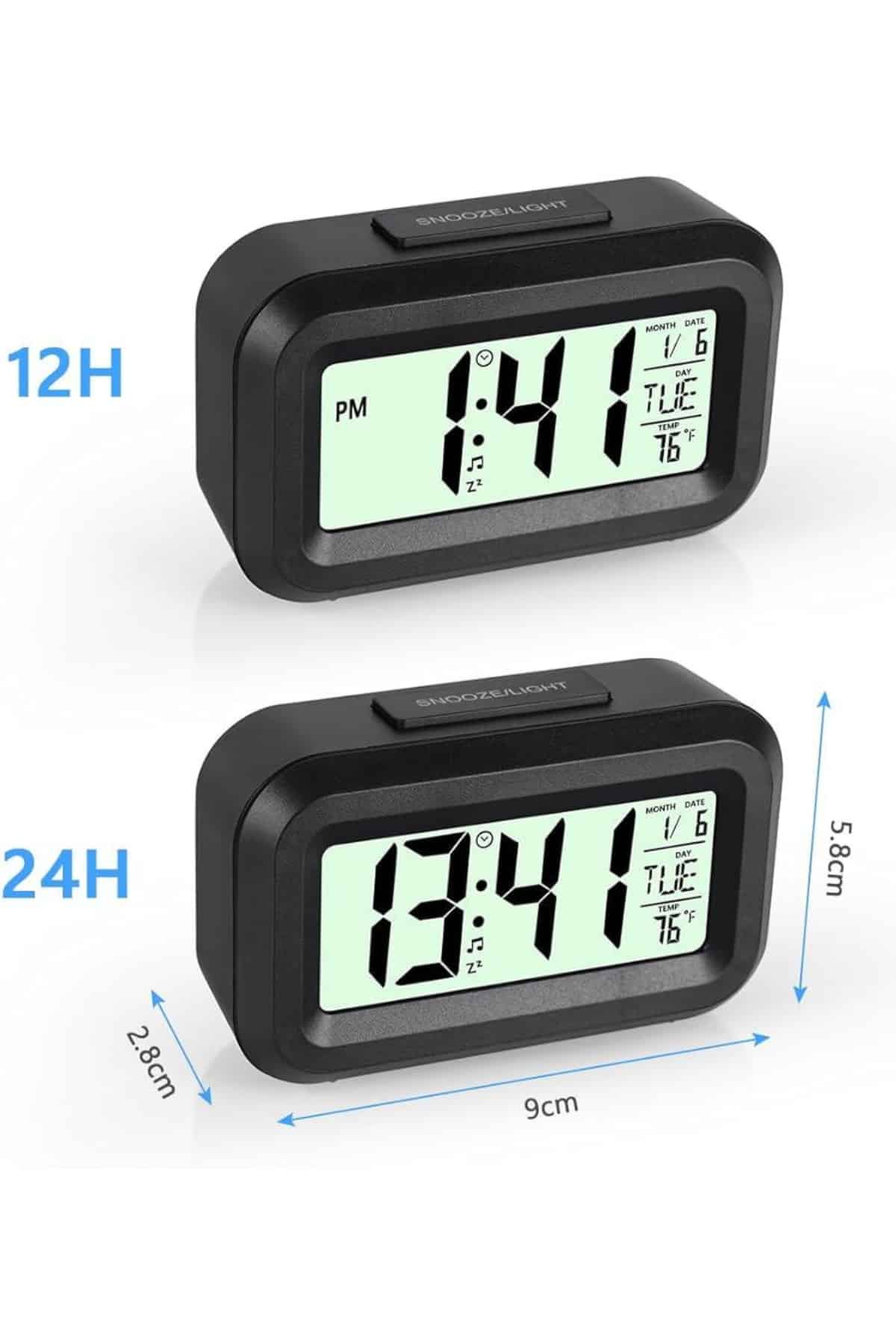 Dijital Masa Saati Termometreli Takvim Çalar Saat Led Ekran Pilli - Lisinya