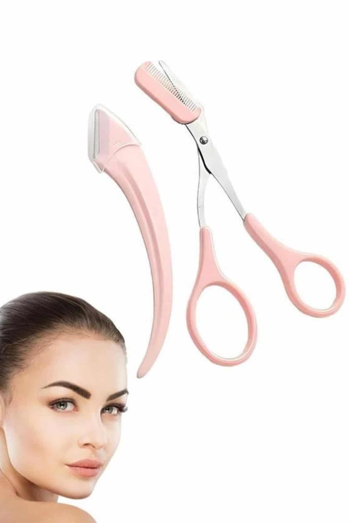 Profesyonel Taraklı Kaş Usturası ve Kaş Makası Bıyık Alma Kaş Usturası - Lisinya