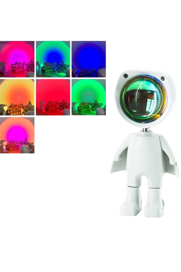 180 Derece Dönebilen Astronot Masa ve Gece Lambası Projektör - Lisinya