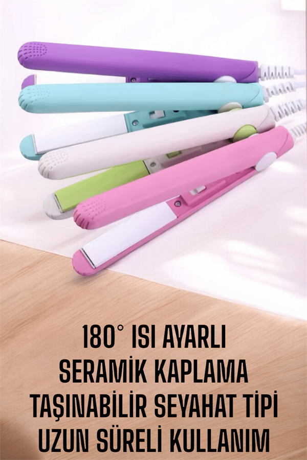 180°C Isı ve Uzun Süre Kalıcı Düzlük Sağlayan Mini Saç Düzleştirici - Lisinya