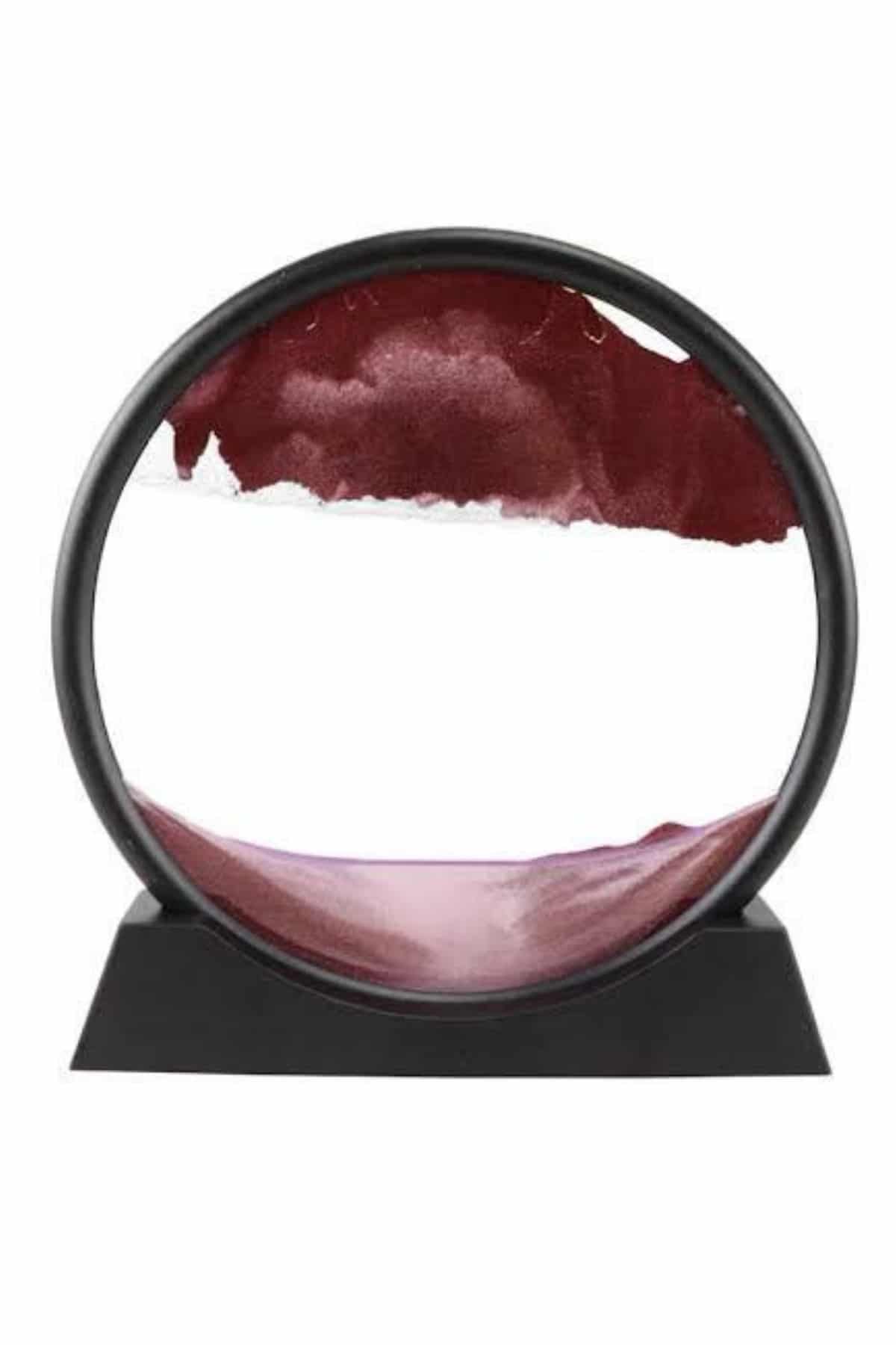 3D Led Işıklı Kum Saati Gece Lambası Hareketli Sulu Kum Saati Dekoratif - Lisinya