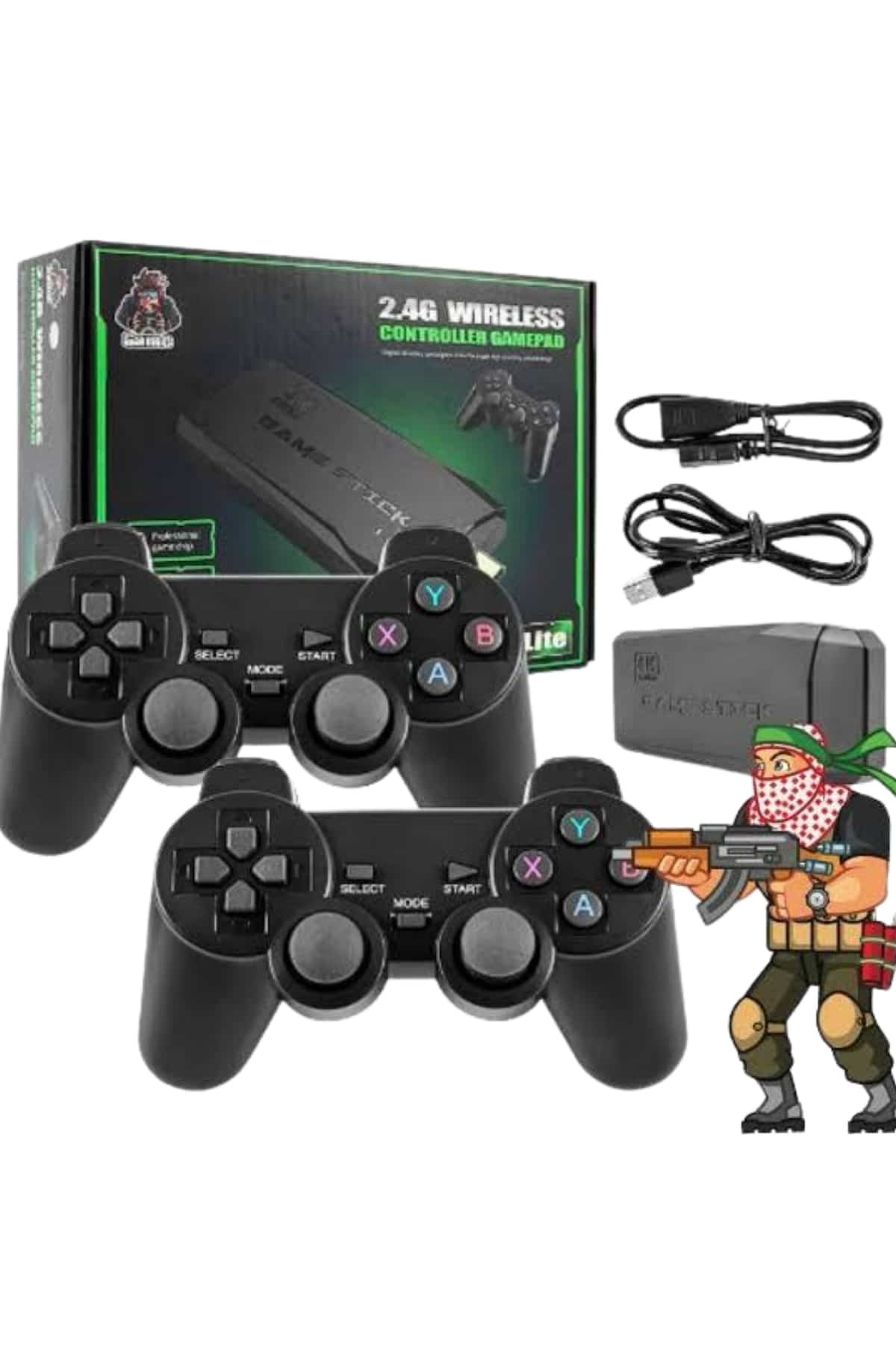 2.4g Uyumlu Kablosuz Çift Kol Atari Retro 20000 Oyun Game Stick - Lisinya