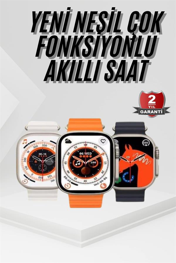 2025 Model Akıllı Saat Kordon Hediyeli Çağrı Cevaplama Uzun Pil Süreli Android İOS Uyumlu - Lisinya