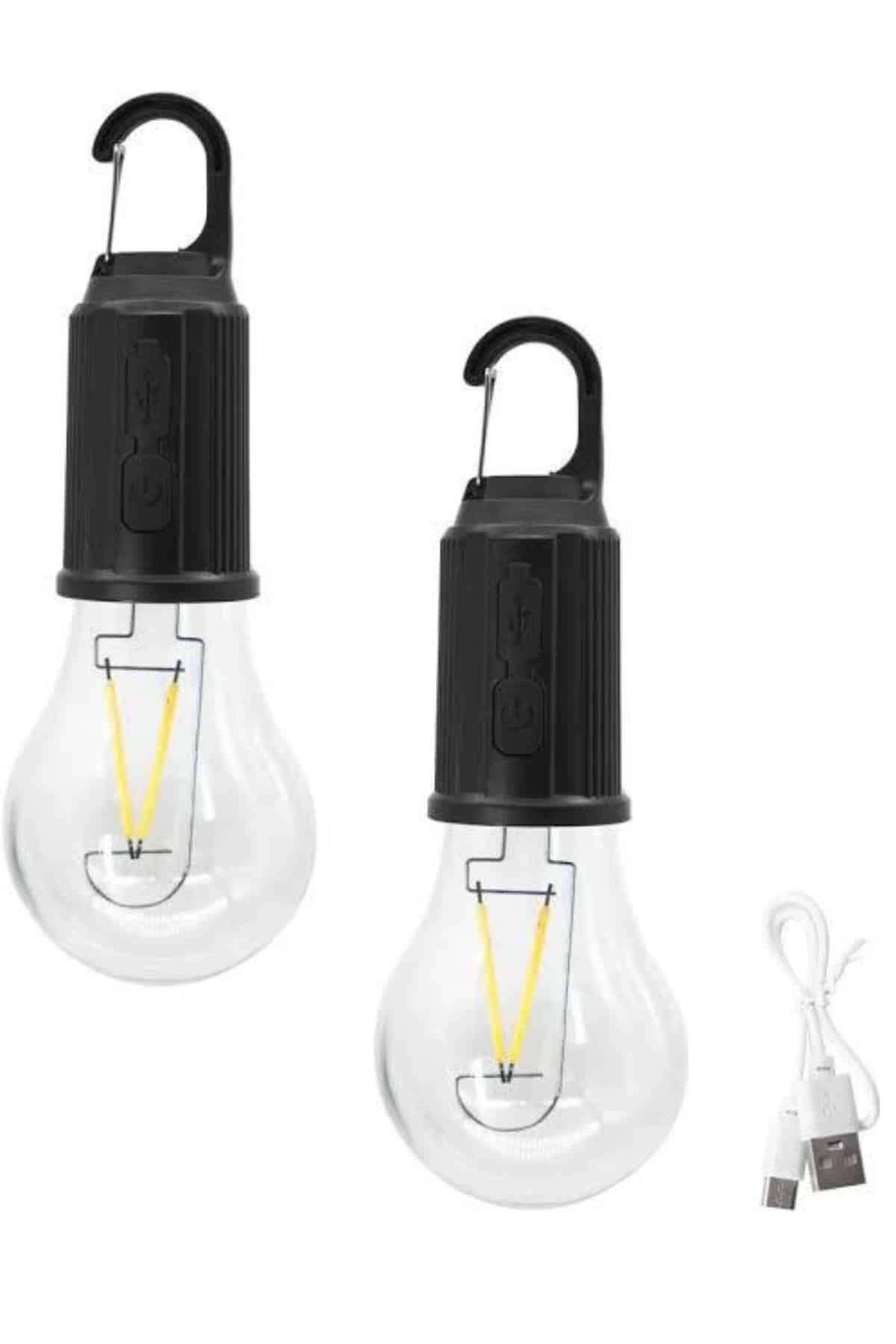 3 Farklı Mod LED'li Şarjlı Asma Kancalı Kamp Lambası Taşınabilir Ampul - Lisinya