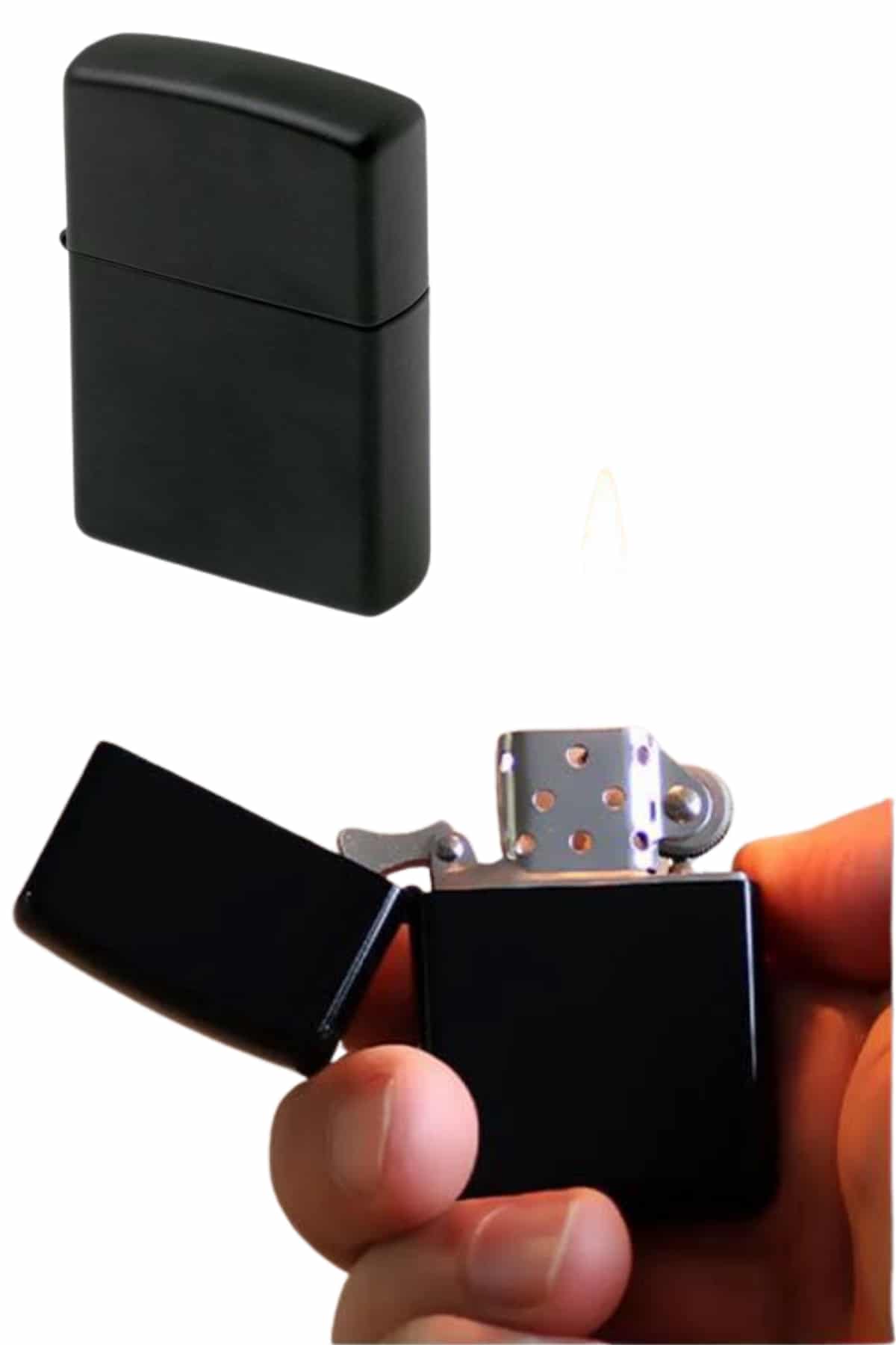 Erkeklere Özel Hediyelik Eşya Zippo Metalik Benzinli Çakmak Doldurulabilir - Lisinya