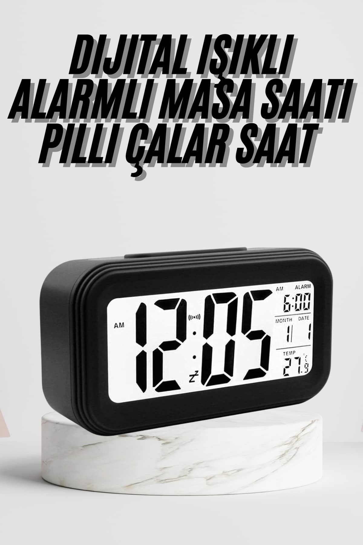 Dijital Masa Saati Termometre Takvim Led Ekran Pilli Ev Ofis Masası - Lisinya