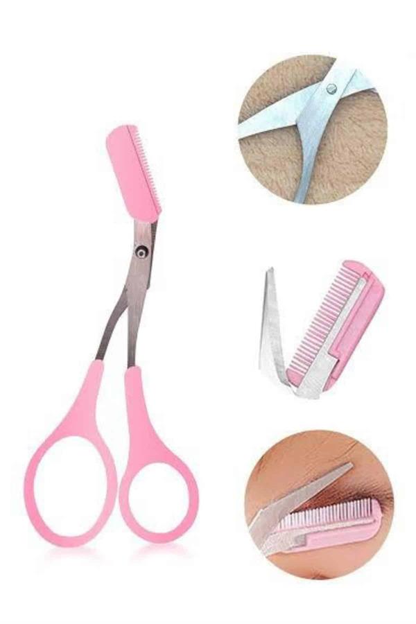 2'li Kaş Bakım Seti Taraklı Kaş Makası Ve Kaş Usturası Kaş Şekillendirici - Lisinya