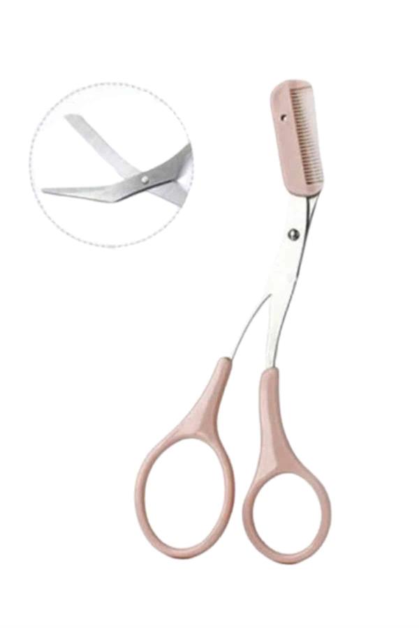 2'li Kaş Bakım Seti Taraklı Kaş Makası Ve Kaş Usturası Kaş Şekillendirici - Lisinya