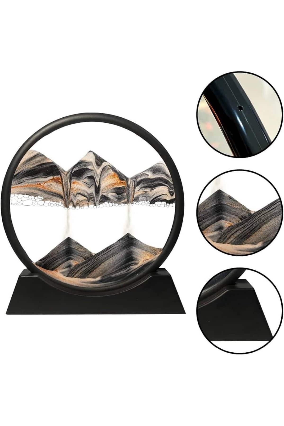 3D Led Işıklı Kum Saati Gece Lambası Hareketli Sulu Kum Saati Dekoratif - Lisinya