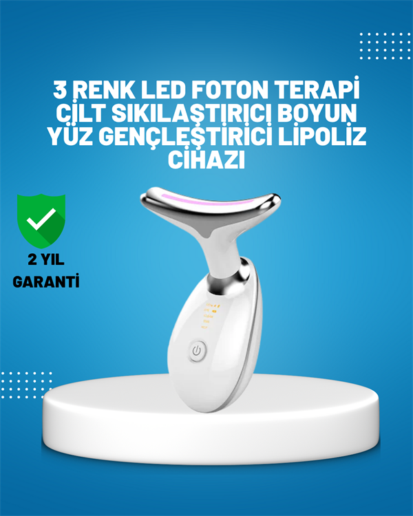 3 Modlu Boyun ve Yüz Bakım Cihazı – EMS, Temizleme, Sıcak Masaj ve Renkli Işık Terapi Özellikli - Lisinya
