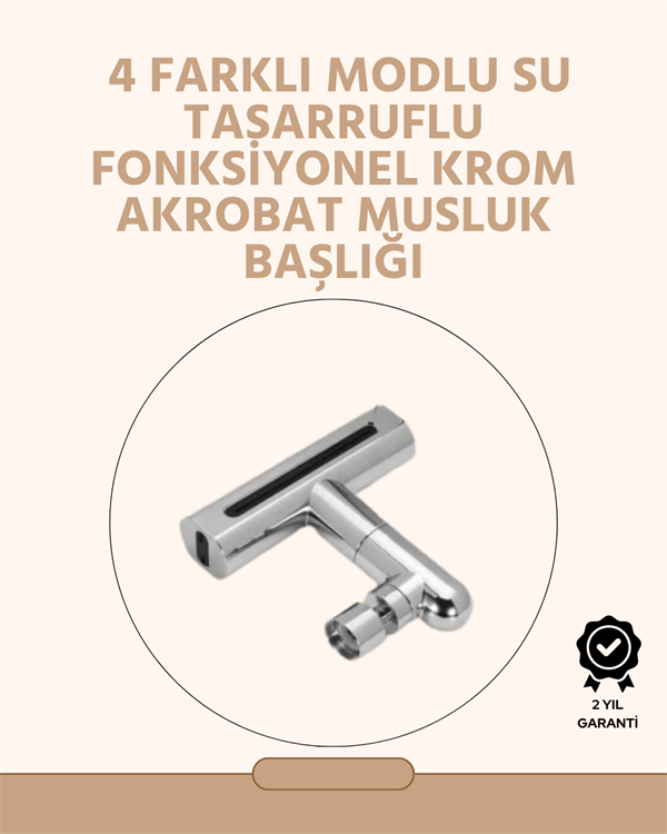 360° Dönüşlü Su Akışı Başlığı | 4'ü 1 Arada Kullanım - Lisinya