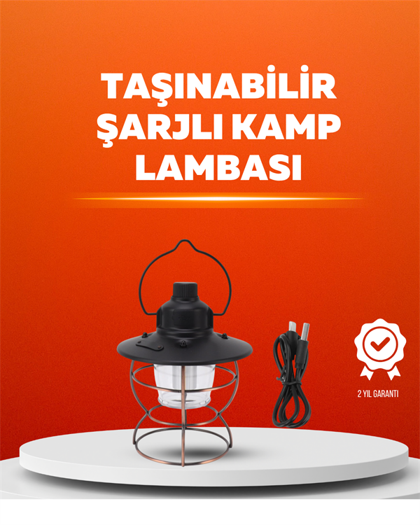 4 Fonksiyonlu Dekoratif Kamp Lambası – Tungsten Ampul, USB Çıkışlı - Lisinya