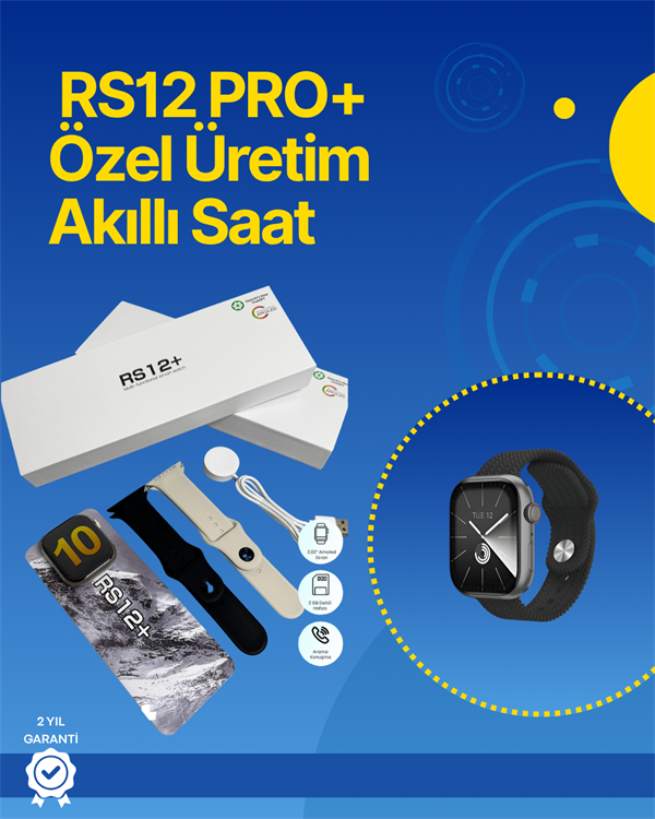 . RS12 PRO+ 2025 Serisi Full Ekranlı Akıllı Saat – 2GB Hafıza, Titanyum Kasa, Suya Dayanıklı, Uzun Şarj Süresi Garantili Model - Lisinya