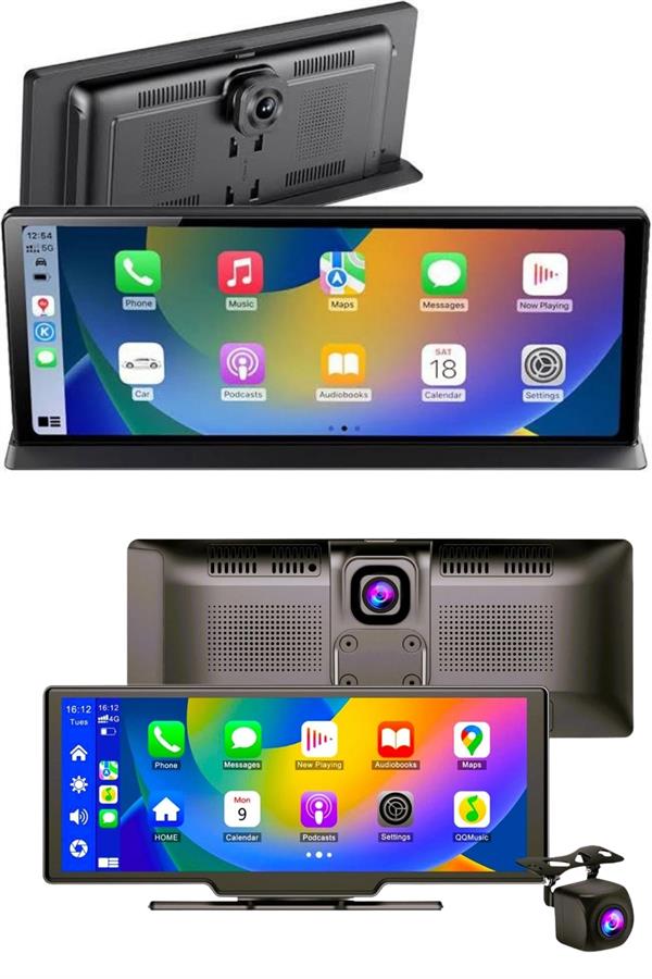 4K Ultra Araç İçi Ön ve Arka Kameralı Ekran HD 2 Kameralı Torpido Üstü Araç Multimedya - Lisinya