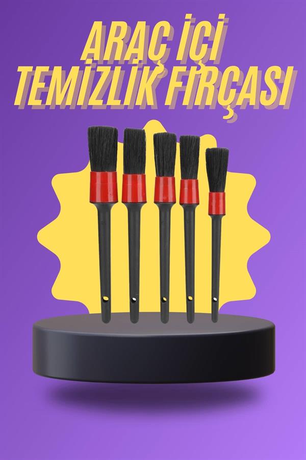 5 Parça Araç İçi Temizlik Fırçası Araç İçi-Dışı Temizleme Fırça Seti - Lisinya