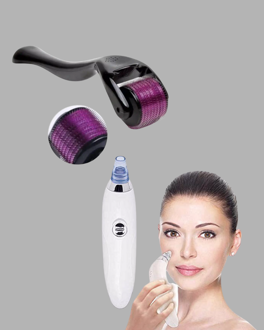 Evde Profesyonel Cilt Bakımı Dermaroller + Siyah Nokta Temizleyici Setı - Lisinya