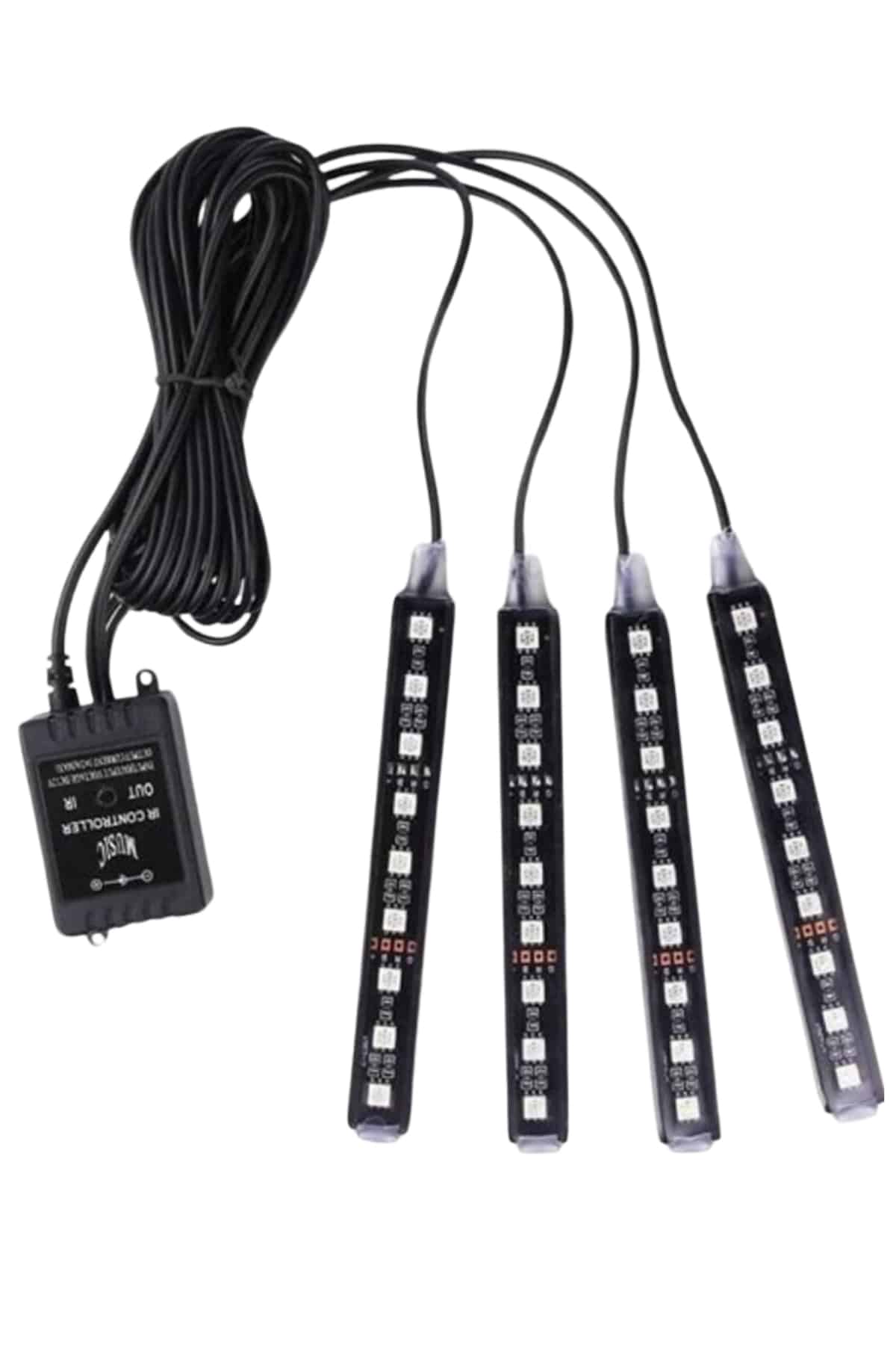 Araç Içi Aydınlatma Kumandalı 12 Led Ayak Altı Led Ambiyans Işığı Sese Duyarlı Kumandalı - Lisinya