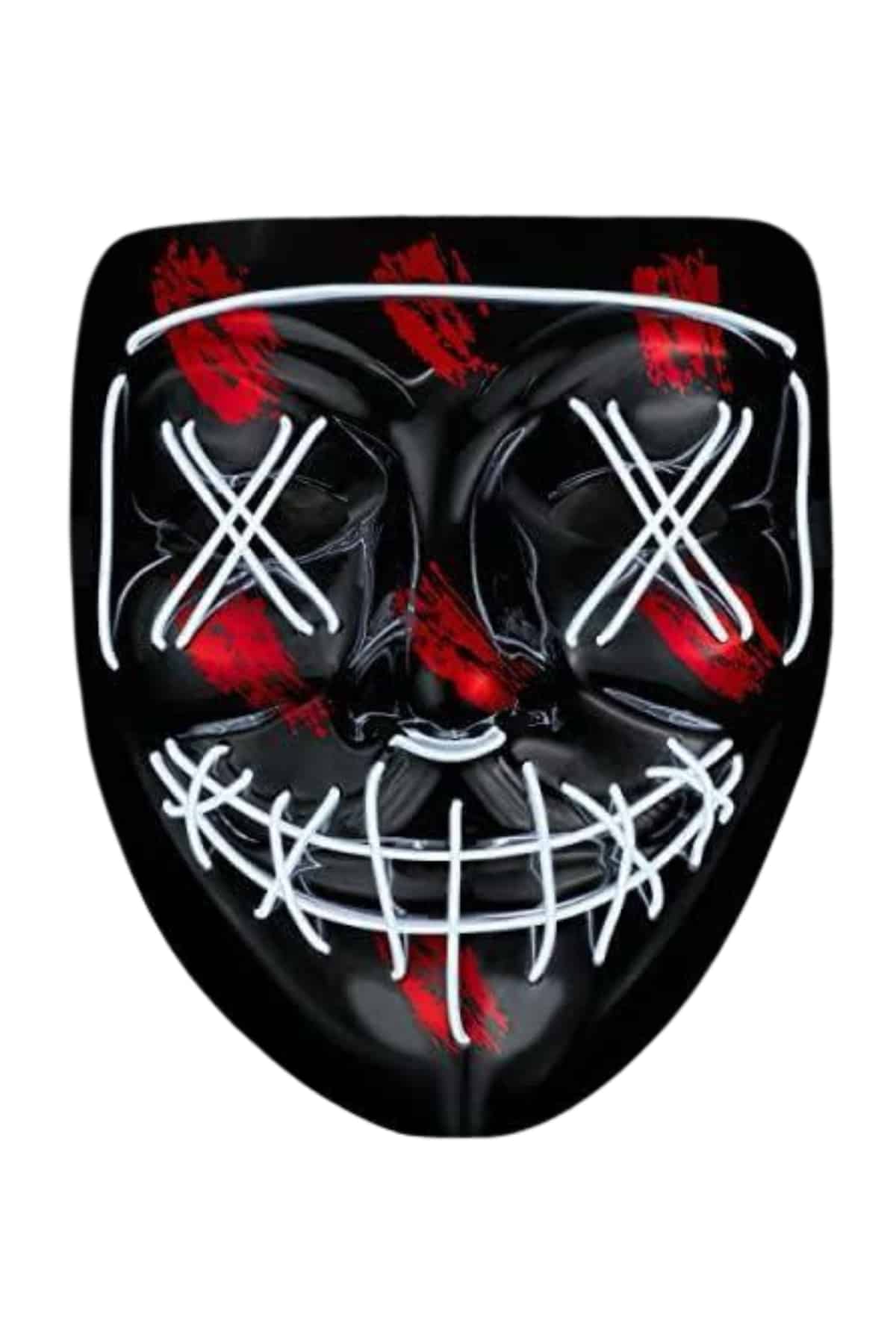 Hallowen Parti Maskesi Neon Led Işıklı Maske 3 Modlu Cadılar Bayramı Maskesi - Lisinya