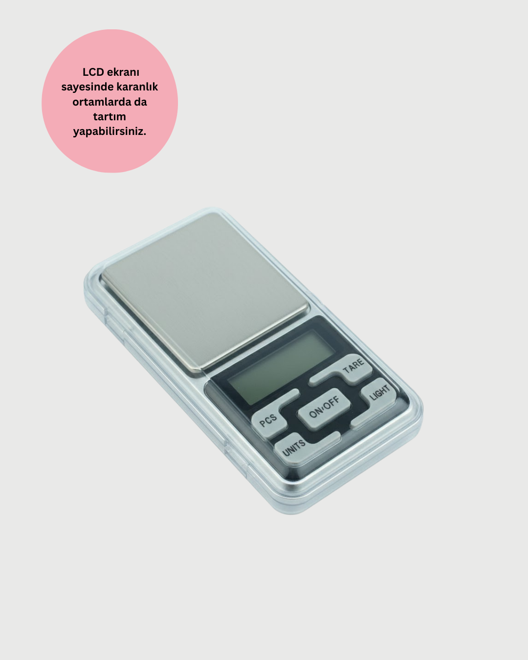 Mavi Işıklı LCD Ekranlı Hassas Tartı Terazisi - Lisinya