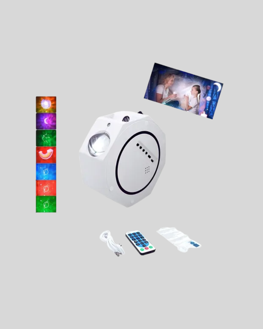 360° Döndürülebilir Yıldızlı Gökyüzü Projeksiyon Gece Lambası - Lisinya