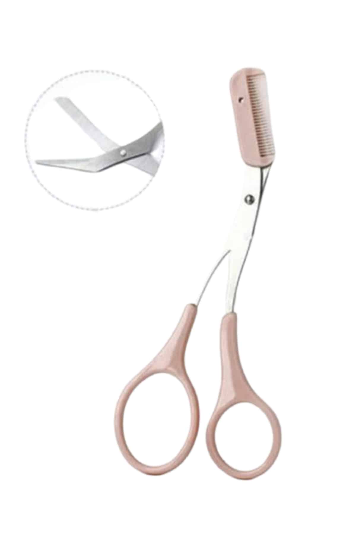 2'li Kaş Bakım Seti Taraklı Kaş Makası Ve Kaş Usturası Kaş Şekillendirici - Lisinya