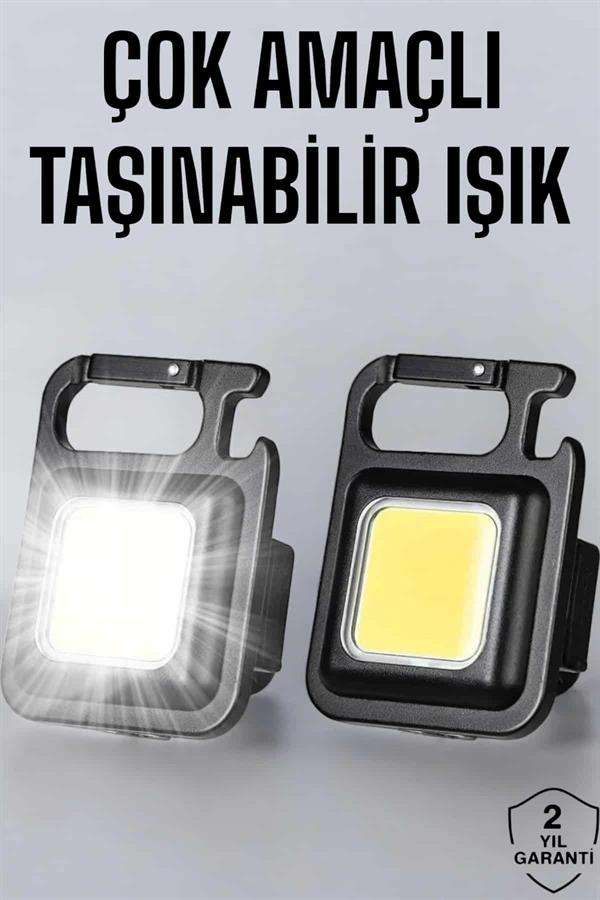 Anahtarlık Çok Amaçlı Mıknatıslı Taşınabilir Işık Led Şarjlı - Lisinya