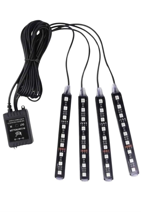 Araç Içi Aydınlatma Kumandalı 12 Led Ayak Altı Led Ambiyans Işığı Sese Duyarlı Kumandalı - Lisinya