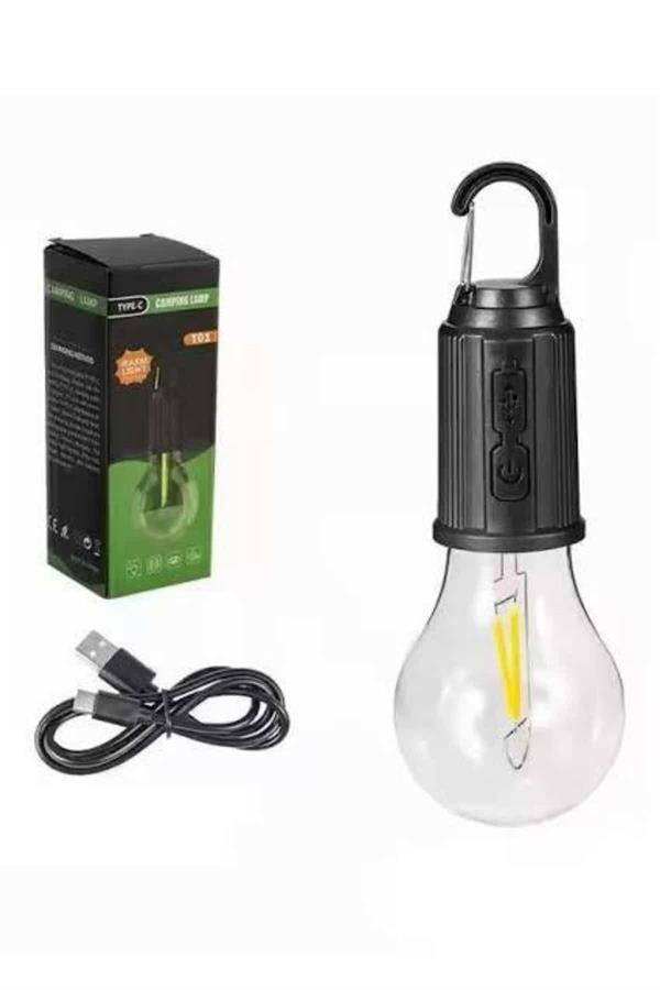 Askılı Kırılmaz Led Işık Kamp Bahçe Lambası Taşınabilir Led Ampul Şarjlı - Lisinya