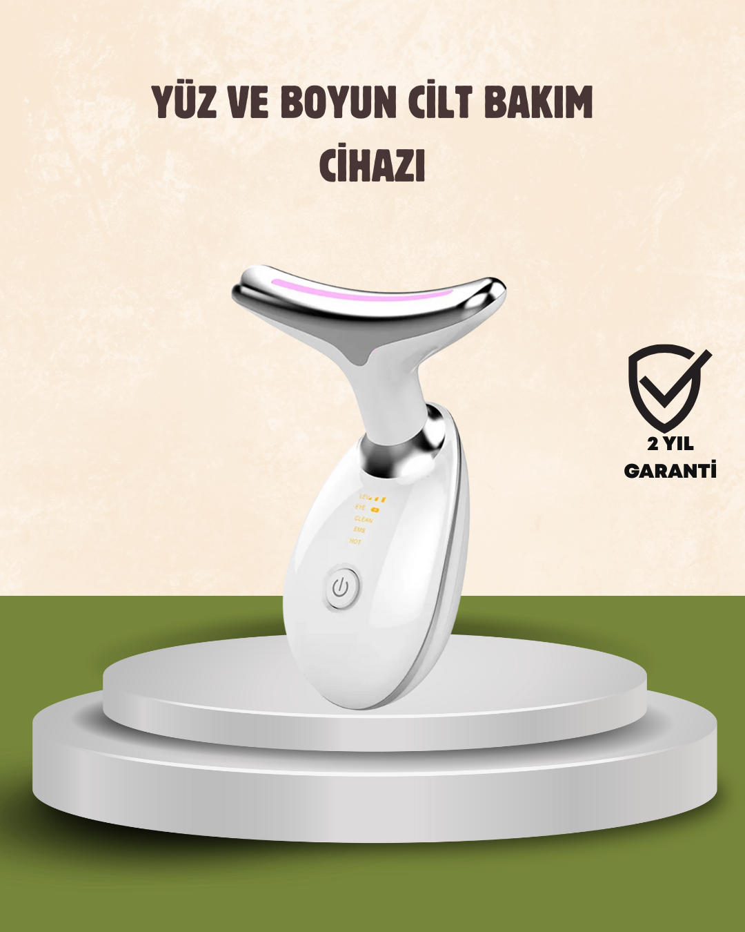 Cilt Yenileyici Şarjlı Güzellik Aleti – Pozitif/Negatif İyon, Titreşimli Masaj ve Kırmızı-Mavi-Yeşil Işıkla - Lisinya