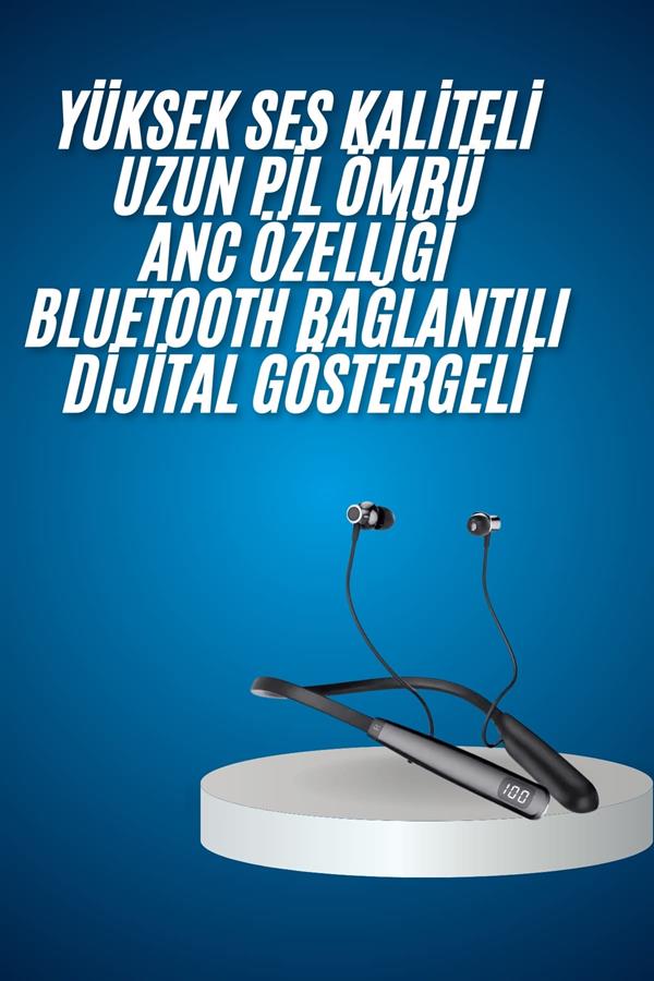 Bluetooth Kulaklık Şarj Göstergeli 100 Saat Şarj Kapasiteli Sporcu Kulaklık - Lisinya