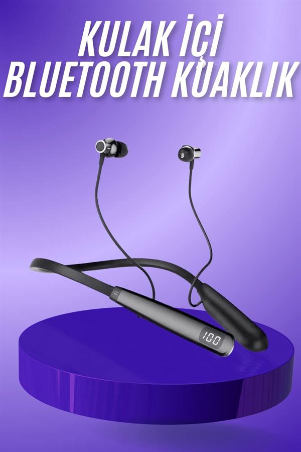 Bluetooth Kulaklık Şarj Göstergeli 100 Saat Şarj Kapasiteli Sporcu Kulaklık - Lisinya
