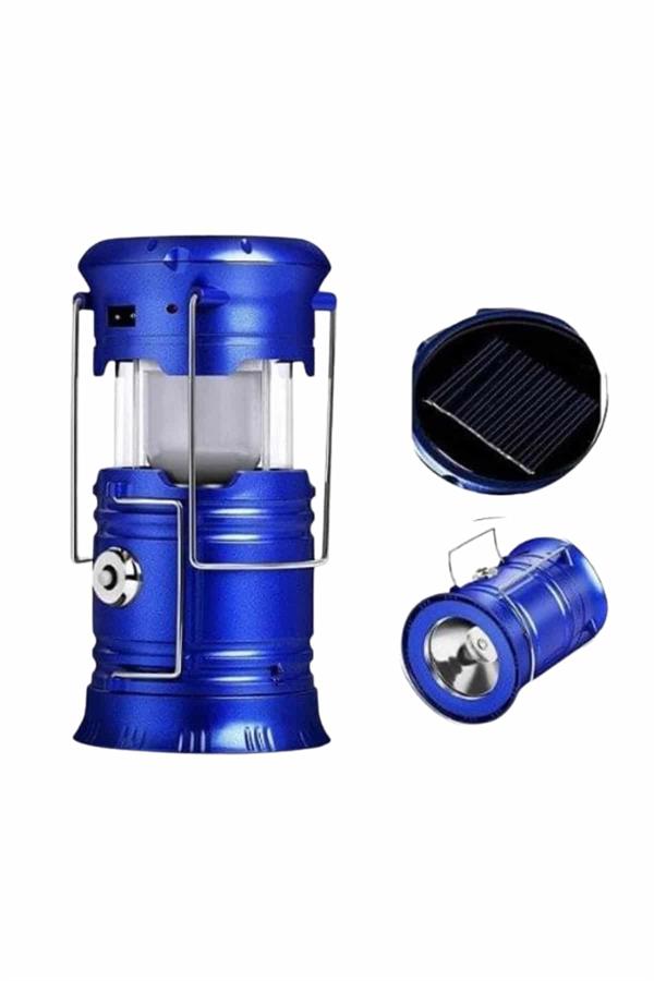 Büyük Boy Güneş Enerjili Kamp Feneri Işıldak Lamba USB Şarjlı - Lisinya