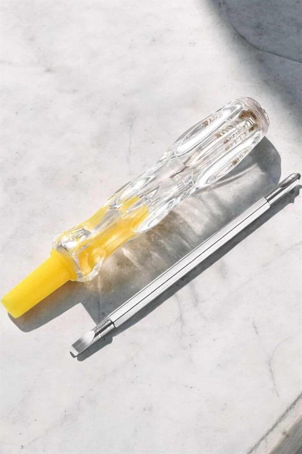 Çift Taraflı Elektrik Kontrol Kalemi Şeffaf Tornavida - Lisinya