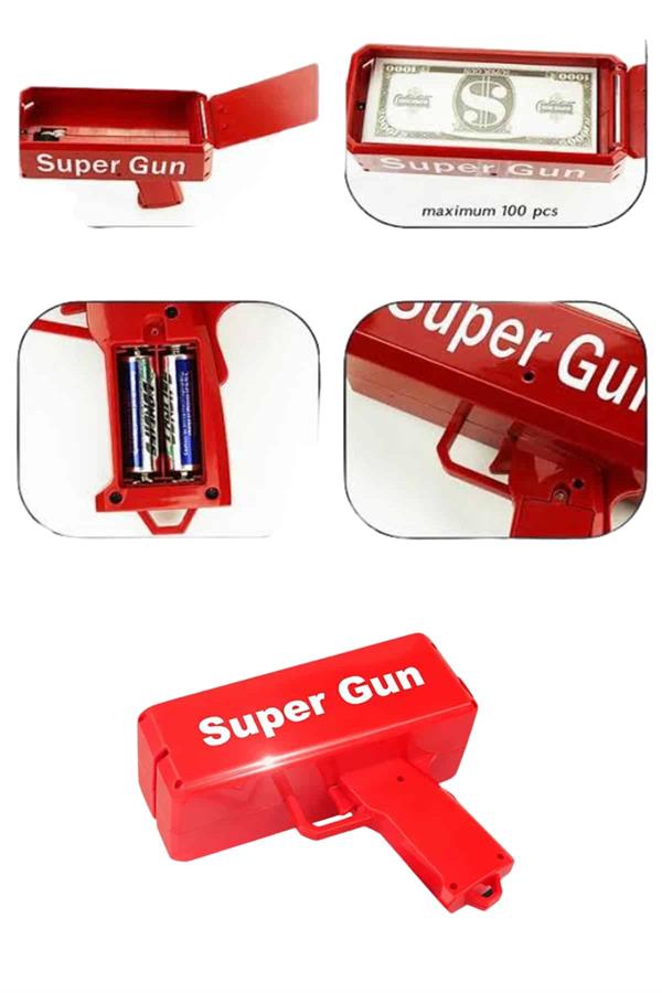 Çocuklara Özel Eğlenceli Para Saçma Makinası Parti Oyuncağı Kırmızı - Lisinya