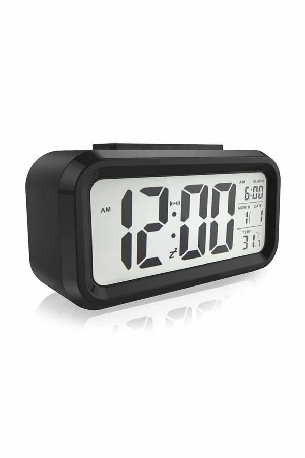 Dijital Masa Saati Takvim Çalar Saat Alarmlı Işıklı Led Ekran Pilli - Lisinya