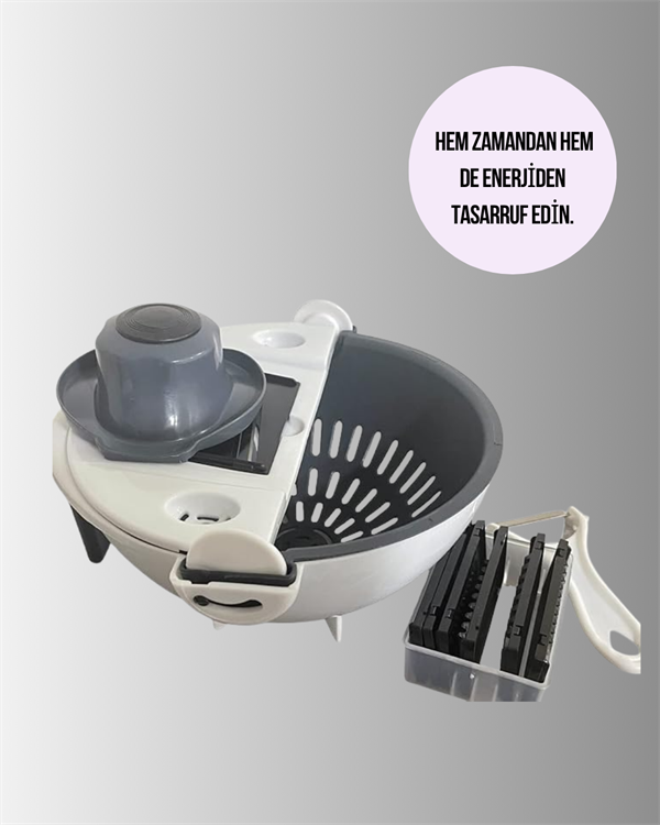 Süzgeçli Çok Fonksiyonlu Döner Rende ve Doğrayıcı - Lisinya