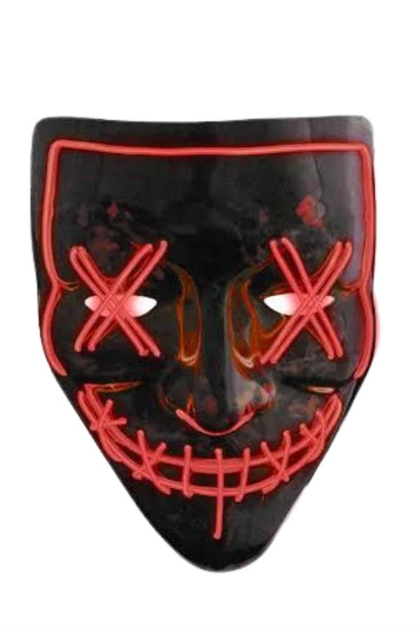 Hallowen Parti Maskesi Neon Led Işıklı Maske 3 Modlu Cadılar Bayramı Maskesi - Lisinya