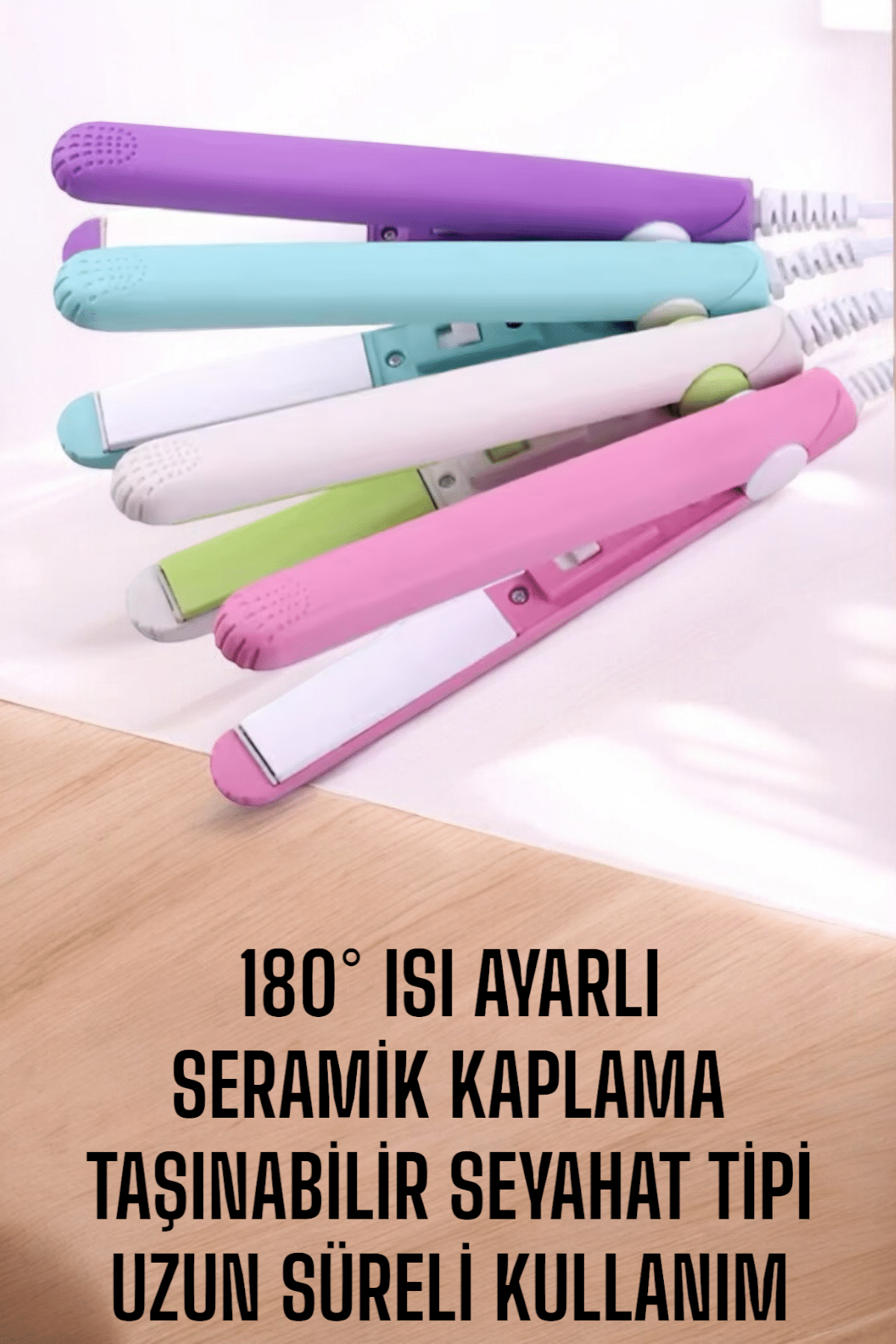 180°C Isı ve Uzun Süre Kalıcı Düzlük Sağlayan Mini Saç Düzleştirici - Lisinya